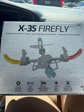 X-35 Firefly Kids Wi‑Fi Camera Drone — White with Multicolor Prop Accents